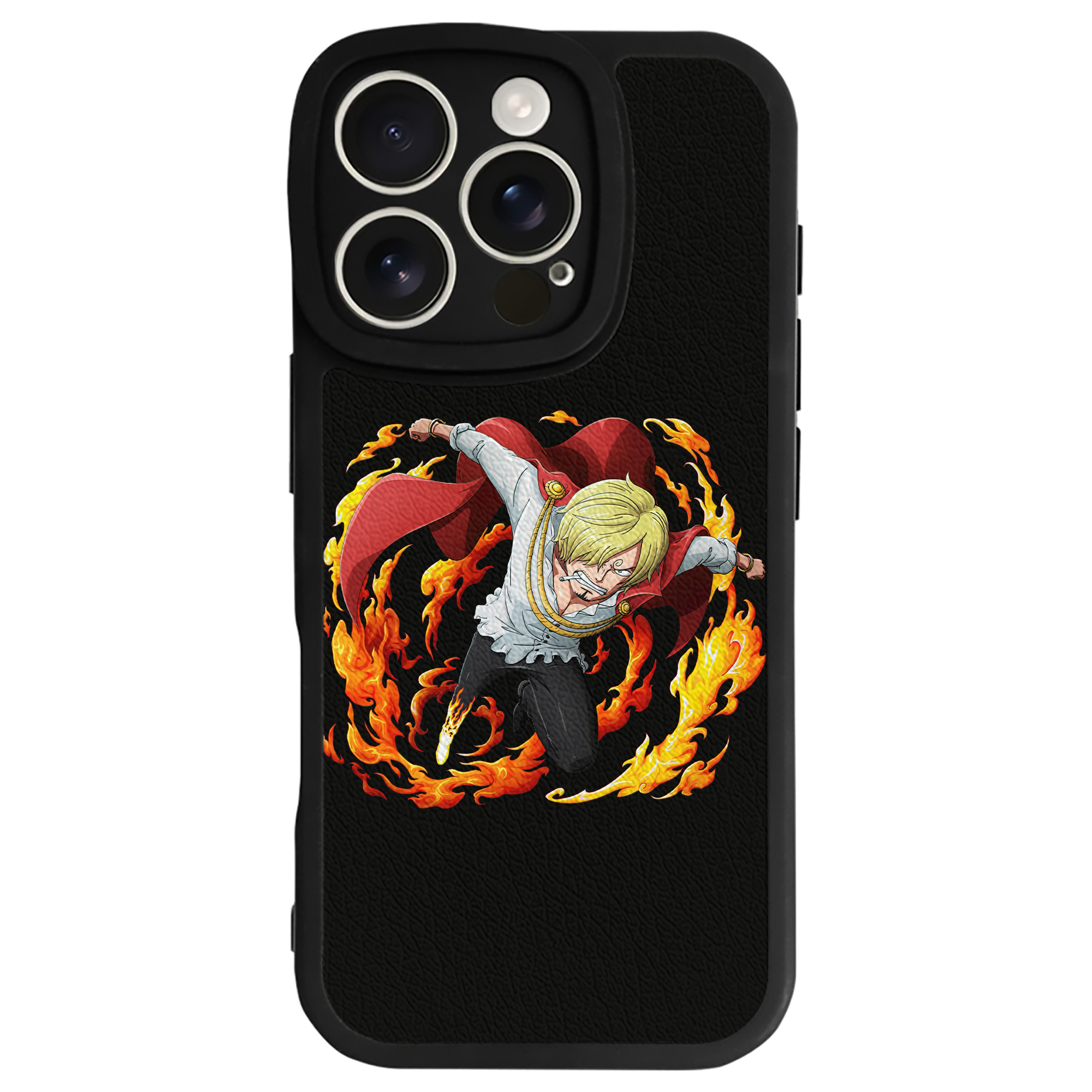 （画像用） ワンピース サンジ ONE PIECE Sanji 【iPhone 16シリーズ対応】シリコンスマホケース（レザー調） 材質：シリコン